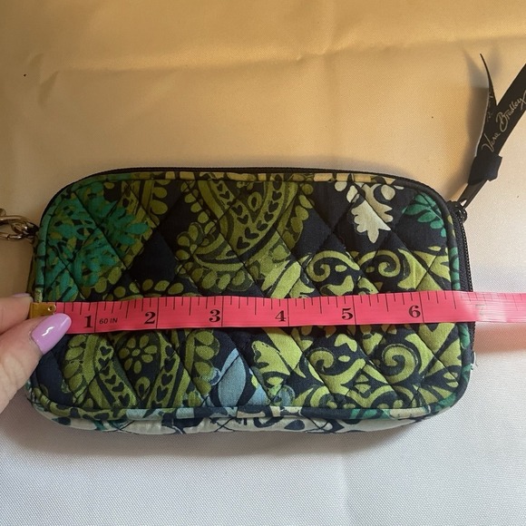 Vera Bradley Blue and Green Floral Paisley Wristlet Wallet Pouch - Picture 9 of 11